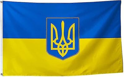 Ukraine Flag 3x5 ft levende farve Premium banner Lille og stort ukrainsk flag med Trident dobbelt syet flag