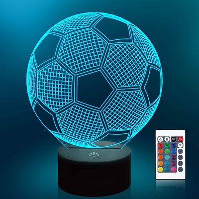 2024 Uudet, sopivat jalkapallo-yövalot lapsille 3D illuusio jalkapallovalot 16 LED-kaukosäädin värinvaihto kosketuspöytä pöytävalaisimet sisustus v...