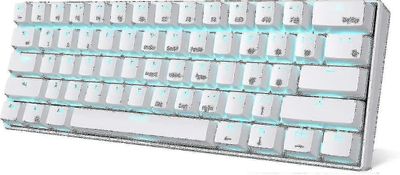 Rk61 60% langaton mekaaninen pelinäppäimistö, erittäin kompakti mekaaninen Bluetooth-näppäimistö, jossa on 10 tunnin akunkesto ja siniset kytkimet,...