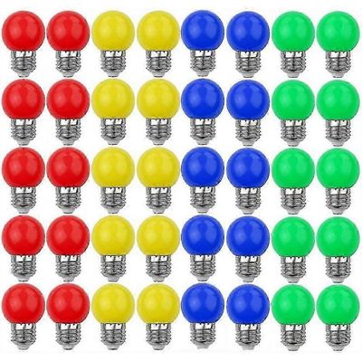 40X värilliset LED-lamput E27 koriste- ja muotoiluvalo 240 lumenia AC220V-240V koristevalaisin sekavärit punainen keltainen sininen vihreä [EQ QLG