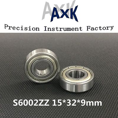 Gratis forsendelse S6002zz (10stk) 15 * 32 * 9mm rustfrit stål dyb rille kugleleje 15x32x9mm 6002zz S6002 Zz Roulement A Bille