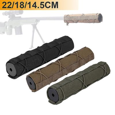 22/18/14.5cm taktinen vaimennin lämpösuojaholkki airsoft aseen äänenvaimennin suojakotelo sotilaallinen äänenvaimennin suojakansi tw 18cm Musta