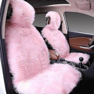 Lampaannahkaiset istuinpäälliset, tyylikäs muotoilu Aito australialainen täysikokoinen turvaistuintyyny Pehmeä pitkä villa lämmin istuintyynynpääll...