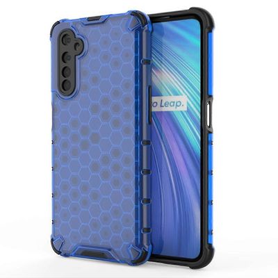 OPPO Realme 6 iskunkestävälle hunajakenno-PC:lle + TPU-kotelolle Sininen