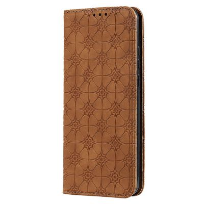 Gangxun Kompatibel med Motorola Moto G8 Power Lite etui læder magnetisk flip folio cover tegnebog brun
