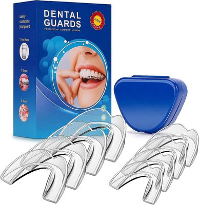 Ofocase 8 pakker munnvakt for sliping av tenner, 2 størrelser for lett og tung sliping for kniping om natten Bruxism