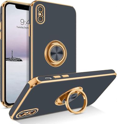 TIANYING iPhone Xs Max -kotelolle, puhelinkotelolle iPhone XsMax, Slim Fit -jalustan rengaspidikkeen muotoilu Iskunkestävä suoja Pehmeä TPU-puskuri...