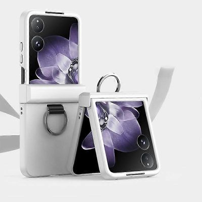 Erittäin ohut Skin Feel Ring -puhelinkotelo saranalla Xiaomi Mix Flipille