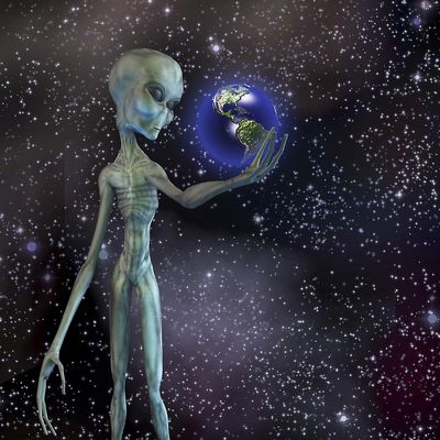 Posterazzi Romvesen er tenker planeten Jorden. Plakat 11 x 17