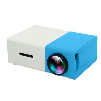 Zch 1080p Min Iportable Hd Led Projektor Blue and white
