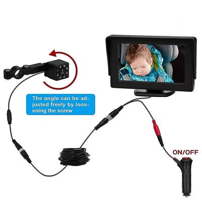 Vender mod babyalarm 360 justerbart babykamera bagtil med nattesynskamera