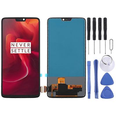 OnePlus 6 A6000 TFT -materiaalille LCD-näyttö ja digitoija täysi kokoonpano (musta)