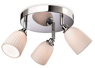 Firstlight Lighting Metro 3 Lys Badeværelse Flush Chrome, Porcelæn Shades IP44, G9