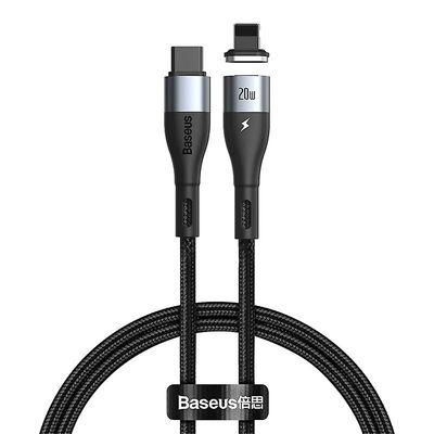 Ruili Baseus 20w zink magnetisk USB-c til Lightning Pd Kabel Strømforsyning Hurtig Opladning Data Sync Cord Line Nylon flettet Sort
