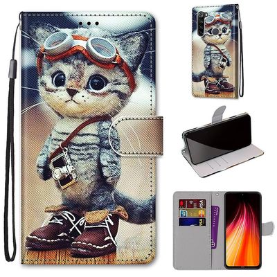 Foxdock Sag for Xiaomi Redmi Note 8 Creative Pattern Tui magnetisk kortholder tegnebog - Killing