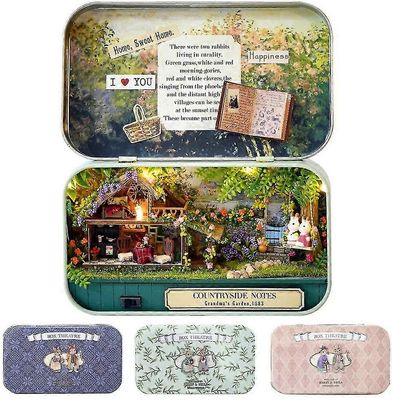 Box Theatre Doll House Furniture Miniatyyri, 1:24 DIY Dollhouse Kit lapsille (Rural Notes)