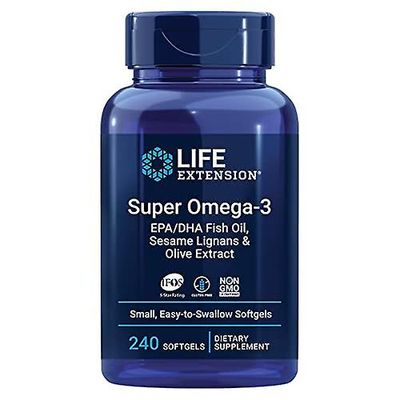 Life Extension Super Omega-3 EPA/DHA kalaöljy, helppo niellä 240 pehmeää geeliä