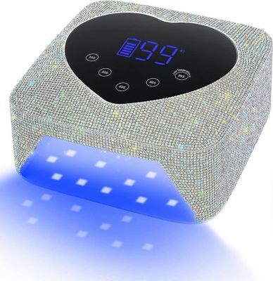 UV-valo kynsille, langaton UV-kynsilamppu geelikynsille 72 W, ladattava timantti-LED-kynsienkuivaaja 5 ajastusasetuksella, kosketusohjaus