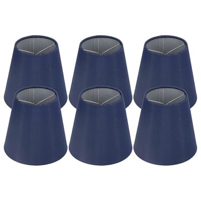 A3 02 tummansininen kangas lampunvarjostinsarja 6 E14-polttimolle - moderni yksinkertainen muotoilu hyvällä valonläpäisyllä