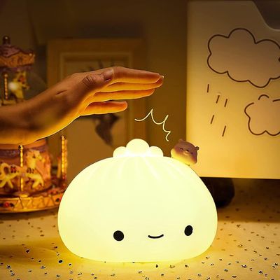 Nyyttivalo lapsille, söpö yövalo värinvaihto silikoni yövalo usb-lataus, squishy-lamppu pojille tytöt kawaii lahja