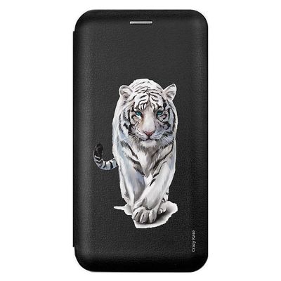 Crazy Kase Sag for Xiaomi Redmi 9 Sort Hvid Tiger Mønster