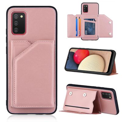 Gangxun Sag for Samsung Galaxy A02s Vintage Cuir Cover Læderetui Kofanger - Rose