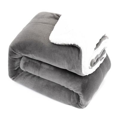 Handuo Sherpa Fleece Throw Tæpper, Flannel Plys Blanket130 * 160cm grå
