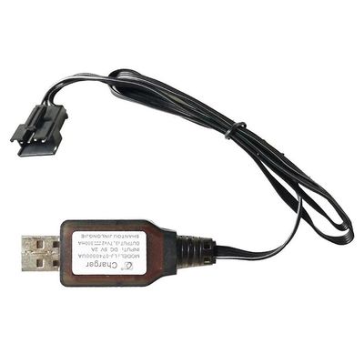 7.4v 3.7v X2 lader SM-4P Li-ion batteri elektrisk rc leker bil båt usb kabel Svart