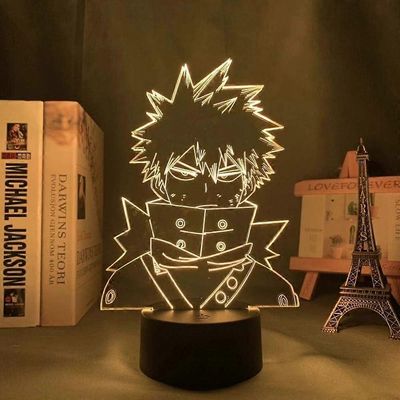 My Hero Academia Katsuki Bakugo Light Anime lamppu 3D LED yövalot 16 väriä vaihtava pöytävalaisin kodin sisustukseen koristeellinen joululahja lasten