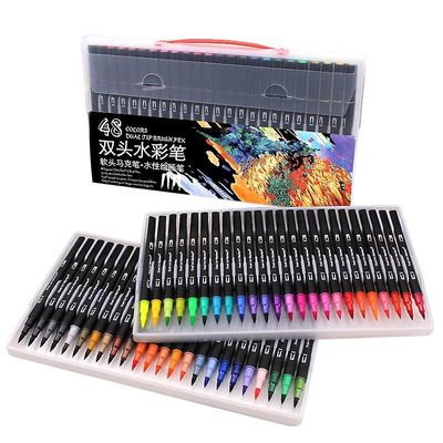 Sofirn Filt-tip Pen Dobbelt-headed 48 Art Marker Soft Water-baserede Ink Fine Brush Pen Børn Voksen Tegning Børn Color