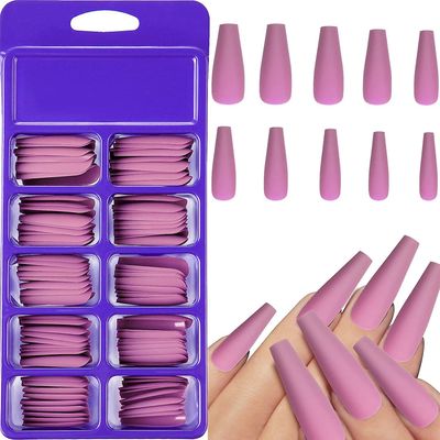 Grape Pp 100pcs Professionel Coffin Falske negle, ballet Negle Lang Akryl Nail