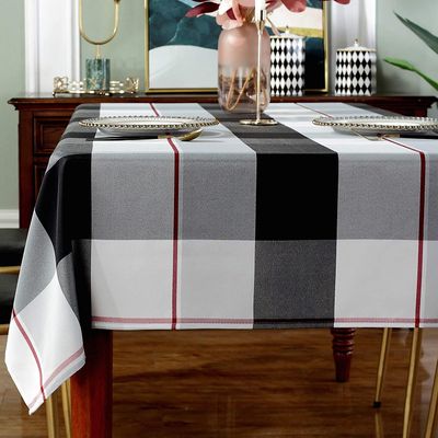 Linkrunning Rektangel dug Plaid stil polyester duge spildsikker støvtæt rynkebestandig tung vægt borddækning til køkken spisestue bordplade (