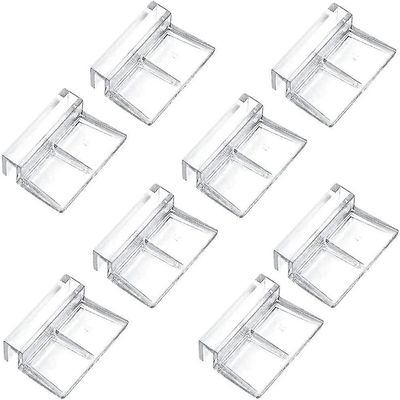 Akvarium Låg Clips Fish Tank Plastic Clips Aquarium Låg Klip Holder, Klar, 8 stykker 8mm