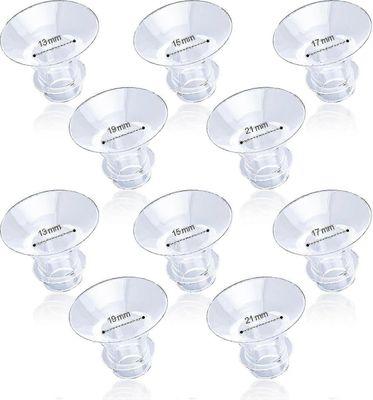 10kpl laippasisäkkeet, 13/15/17/19/21mm silikoninen rintapumpun laippasisäke puettavat rintapumpun lisävarusteet, jotka ovat yhteensopivia Medela /...