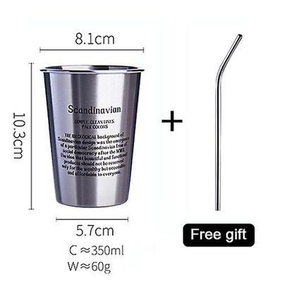Bar øl krus rustfrit stål med halm metal anti-fald vinglas Hjem Vandkop Kreative Ins Nordic Style Whisky Mark Cup