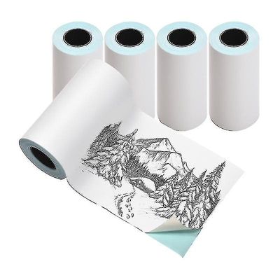 5 ruller 57x30mm selvklebende direkte termisk papir hvitt utskrivbart klistremerkepapir Bpa-fri vanntett oljetett friksjonssikkert klebrig papirrul...