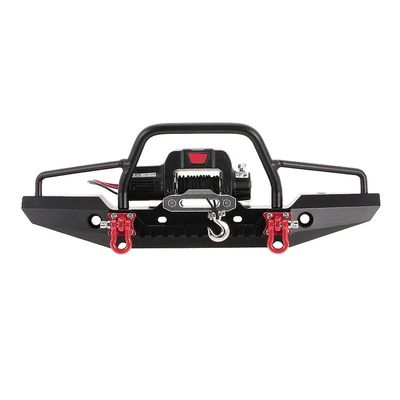 Metallinen etupuskuri, jossa 2 LED-valoa ja kauko-ohjattava sähkövinssi Traxxas TRX-4 SCX10II 90046: lle