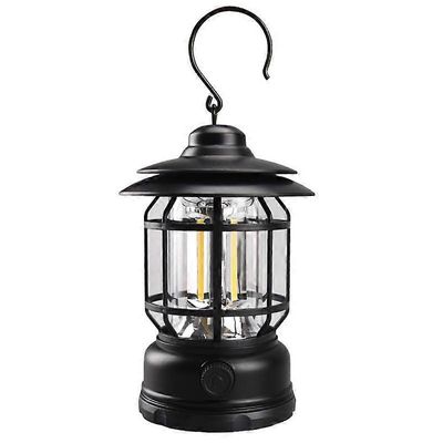 Himmennettävä Vintage LED -retkilyhty, ladattava ja IPX4-vedenpitävä