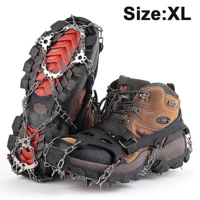 Iskloss crampons trekkraft, is snø håndtak for støvler sko, anti slip Svart XL