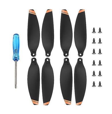Coosilo 8 stk Quick-release Lav støj propel vinger rekvisitter til Dji Mavic Mini 2 Drone sort orange