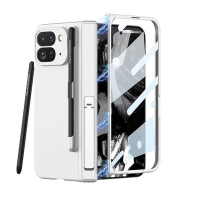 GKK Flip -kotelo kynällä Google Pixel 9 Pro Foldille Hopea