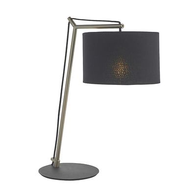 Merano Lighting Merano Ravenna Bordlampe Matt Nikkelplade & Sort Bomuldsstof