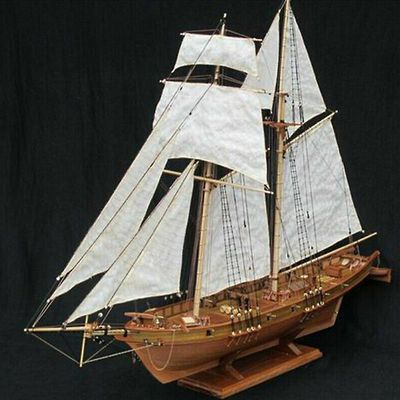 unbrand 1:100 Halcon tre seilbåt modell diy kit skip montering dekorasjon gave Flerfarget 1 Pcs