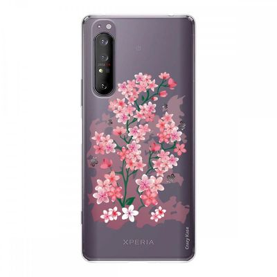 Crazy Kase Hull Til Sony Xperia 1 Ii i Silikone Soft 1 Mm, Cherry Flowers