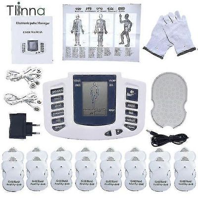 Electronic Tens Ems Lihasstimulaattori Pulssi akupunktio HierontaTerapia Selkäkaulan koko kehon hierontalaite 16 tyynyt Venäjä / Englanti