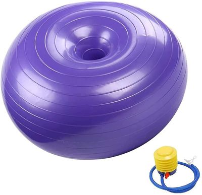 Donut Træningsstabilitetskugle til yoga, træningskugle 55 cm med pumpe