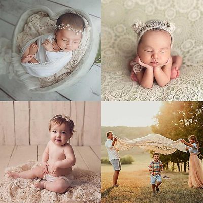 Nyfødt baby småbørn Fotografering Prop Hul blonder Tæppe Kurv Fyldstof Baggrund 900c