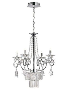 Inspired Lighting Eden Loft Vedhæng Lysekrone 4 Lys G9 poleret Krom, Crystal