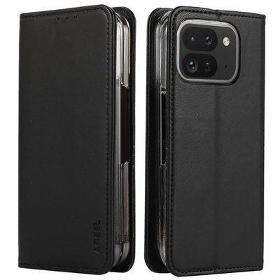 Google Pixel 9 Pro Fold 5G -puhelinkotelolle RFID-estävä nahkainen läppäkansi Musta