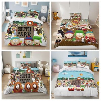 v5565 Lakanat South Park Animoitu komedia pussilakana Käännettävä tyynyliina Vuodevaatteet Lakanat IU5565 135x200cm 53x78in